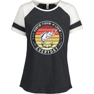 Huntin Fishin And Lovin Everyday Hunting Fishing Hunt Fish Meaningful Gift Enza Ladies Jersey Colorblock Tee