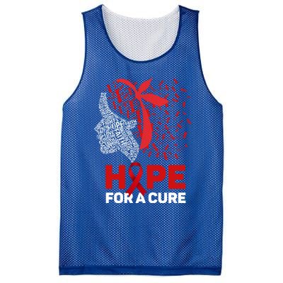 Hope For A Cure Red Ribbon National Hiv Awareness Month Gift Mesh Reversible Basketball Jersey Tank