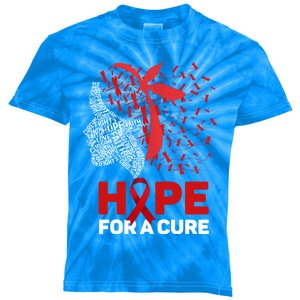 Hope For A Cure Red Ribbon National Hiv Awareness Month Gift Kids Tie-Dye T-Shirt