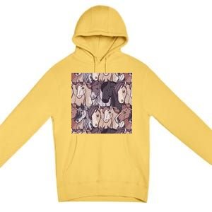 Horses Farm Animal Premium Pullover Hoodie