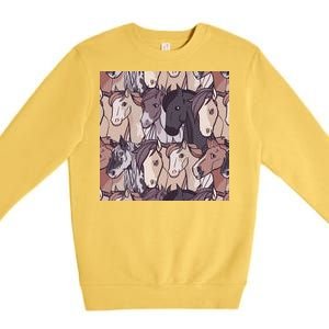 Horses Farm Animal Premium Crewneck Sweatshirt