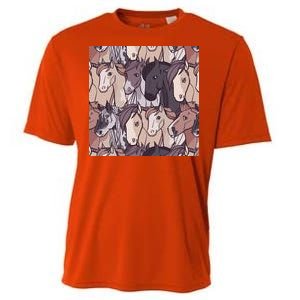 Horses Farm Animal Cooling Performance Crew T-Shirt