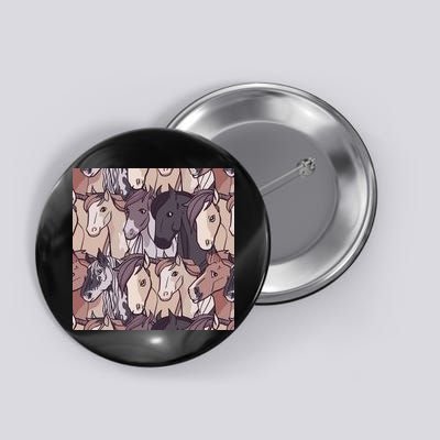 Horses Farm Animal Button