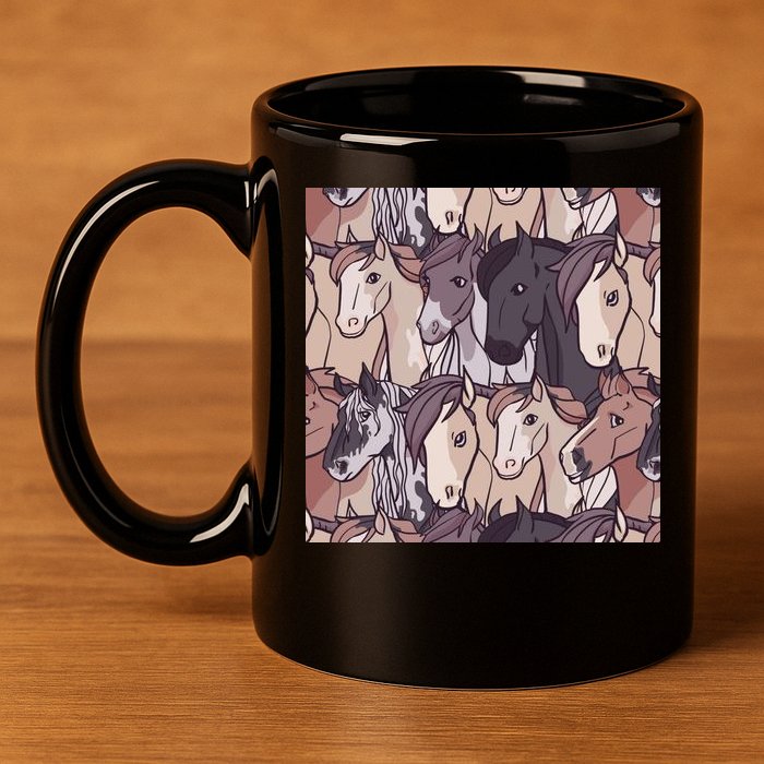 Horses Farm Animal 11oz C Handle Ceramic Mug
