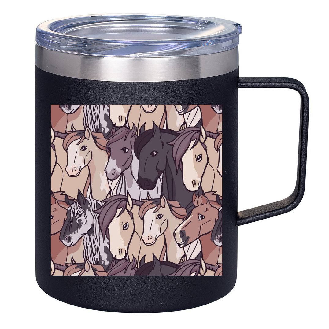 Horses Farm Animal 12oz Stainless Steel Coffee Mug