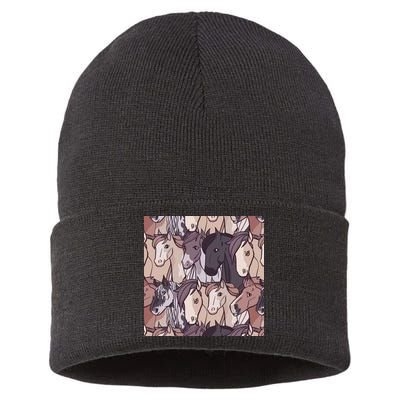 Horses Farm Animal Sustainable Knit Beanie