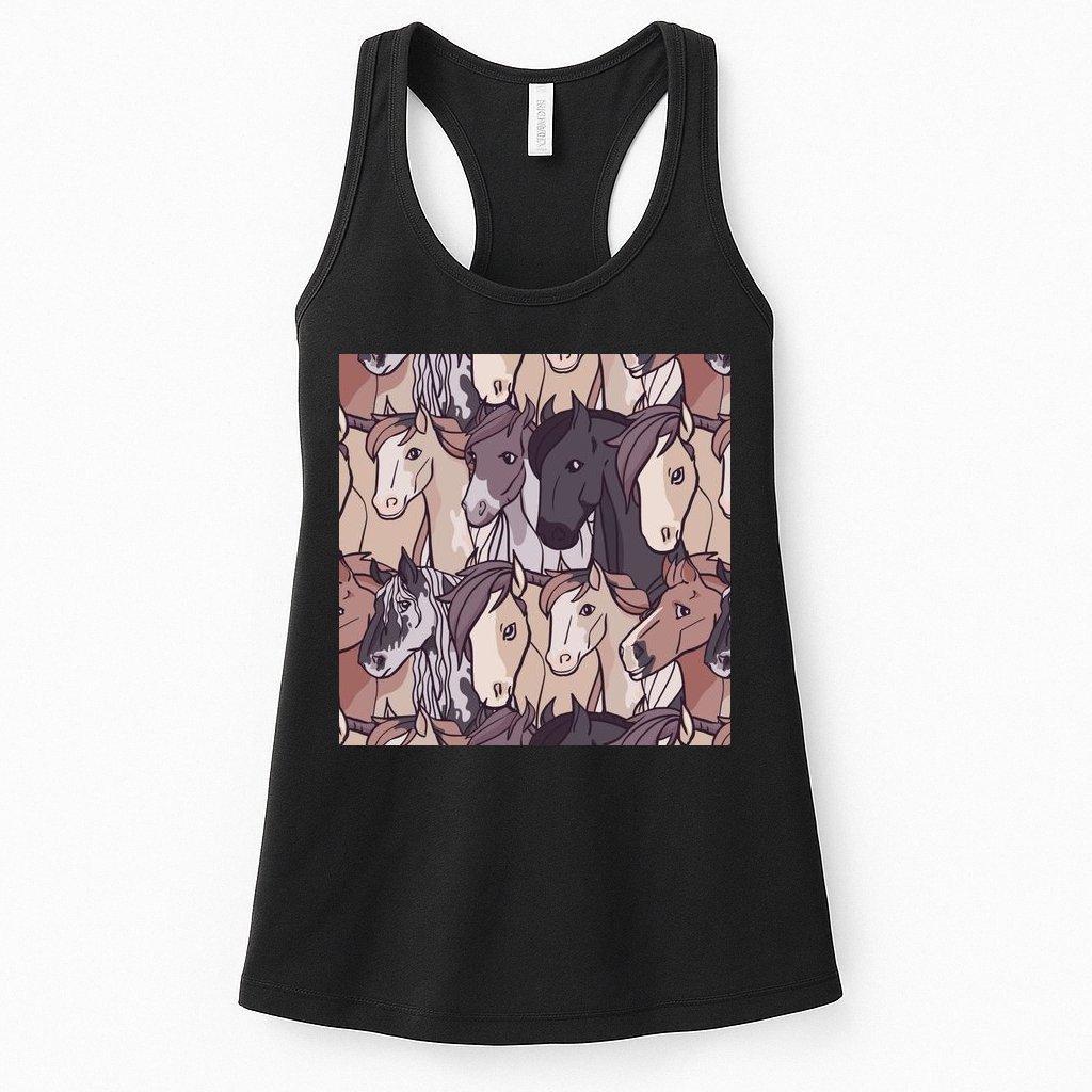 Horses Farm Animal Womens Tank Top