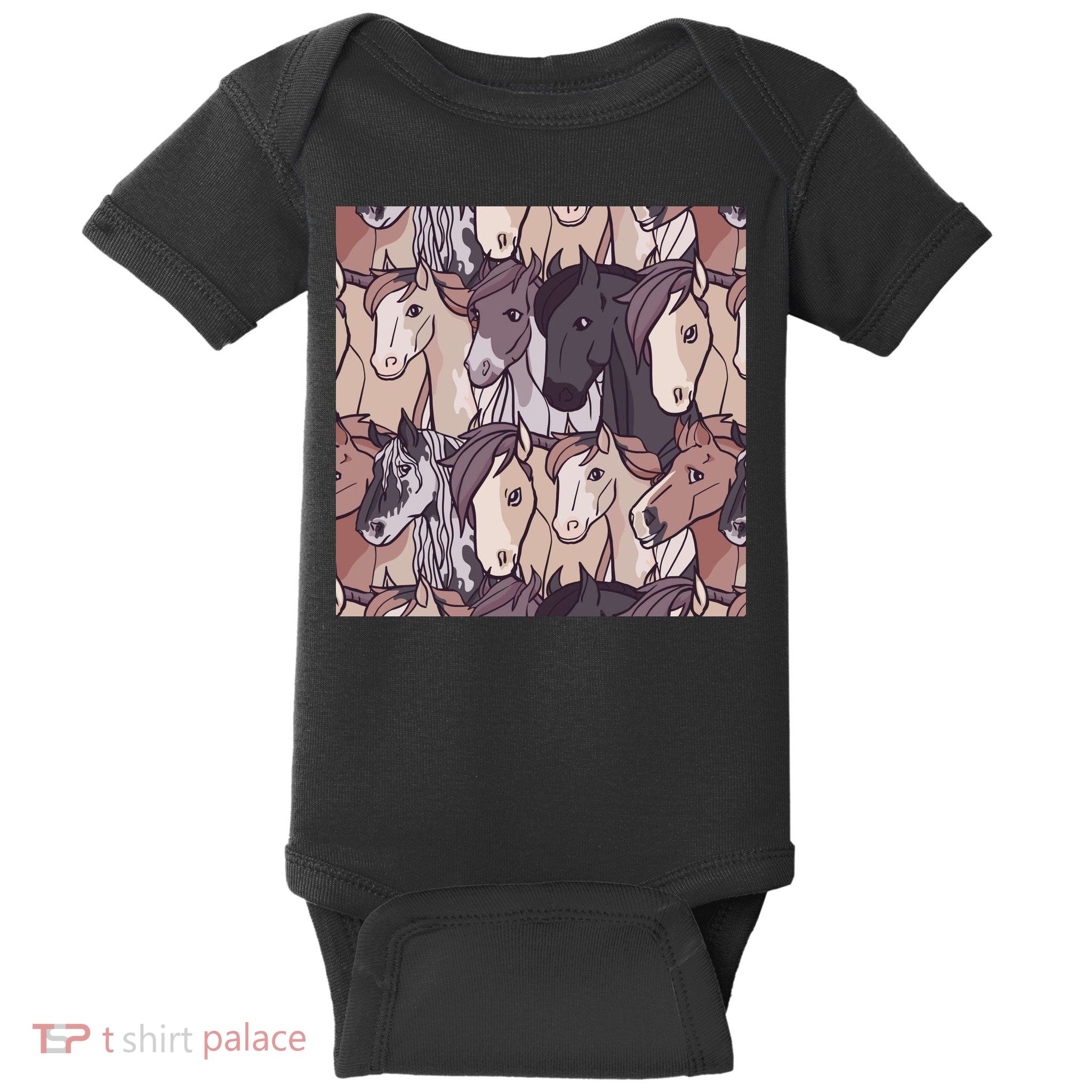 Horses Farm Animal Baby Bodysuit