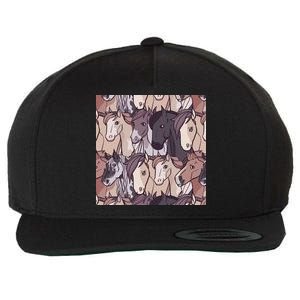 Horses Farm Animal Wool Snapback Cap