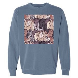 Horses Farm Animal Garment-Dyed Sweatshirt