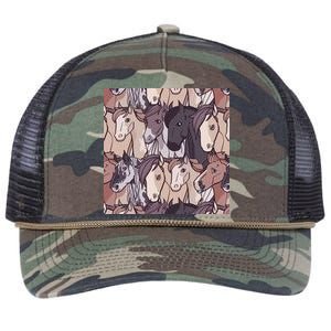 Horses Farm Animal Retro Rope Trucker Hat Cap