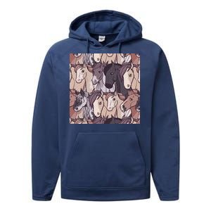 Horses Farm Animal Performance Fleece Hoodie