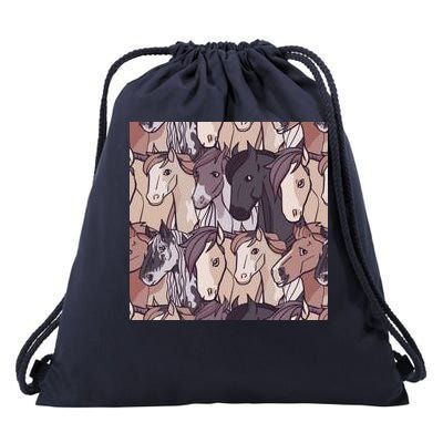 Horses Farm Animal Drawstring Bag