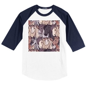 Horses Farm Animal Baseball Sleeve Shirt