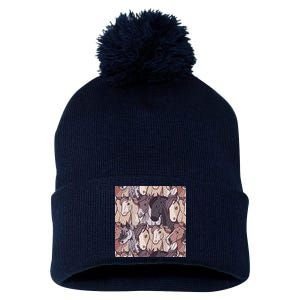 Horses Farm Animal Pom Pom 12in Knit Beanie