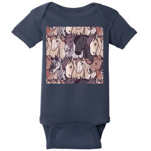 Horses Farm Animal Baby Bodysuit