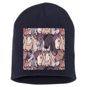 Horses Farm Animal Short Acrylic Beanie