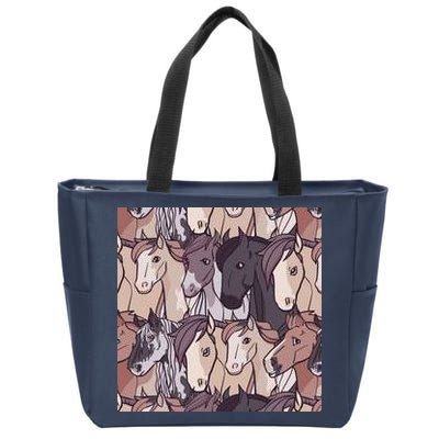 Horses Farm Animal Zip Tote Bag