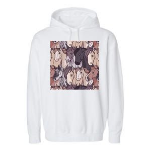 Horses Farm Animal Garment-Dyed Fleece Hoodie