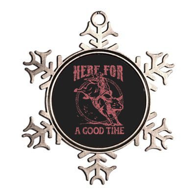 Here For A Good Time Cowboy Cowgirl Western Country Music Metallic Star Ornament