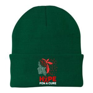 Hope For A Cure Red Ribbon National HIV Awareness Month Knit Cap Winter Beanie