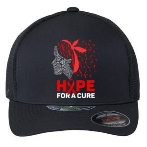 Hope For A Cure Red Ribbon National HIV Awareness Month Flexfit Unipanel Trucker Cap