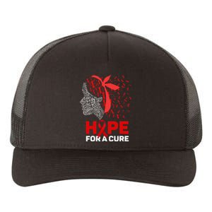 Hope For A Cure Red Ribbon National HIV Awareness Month Yupoong Adult 5-Panel Trucker Hat