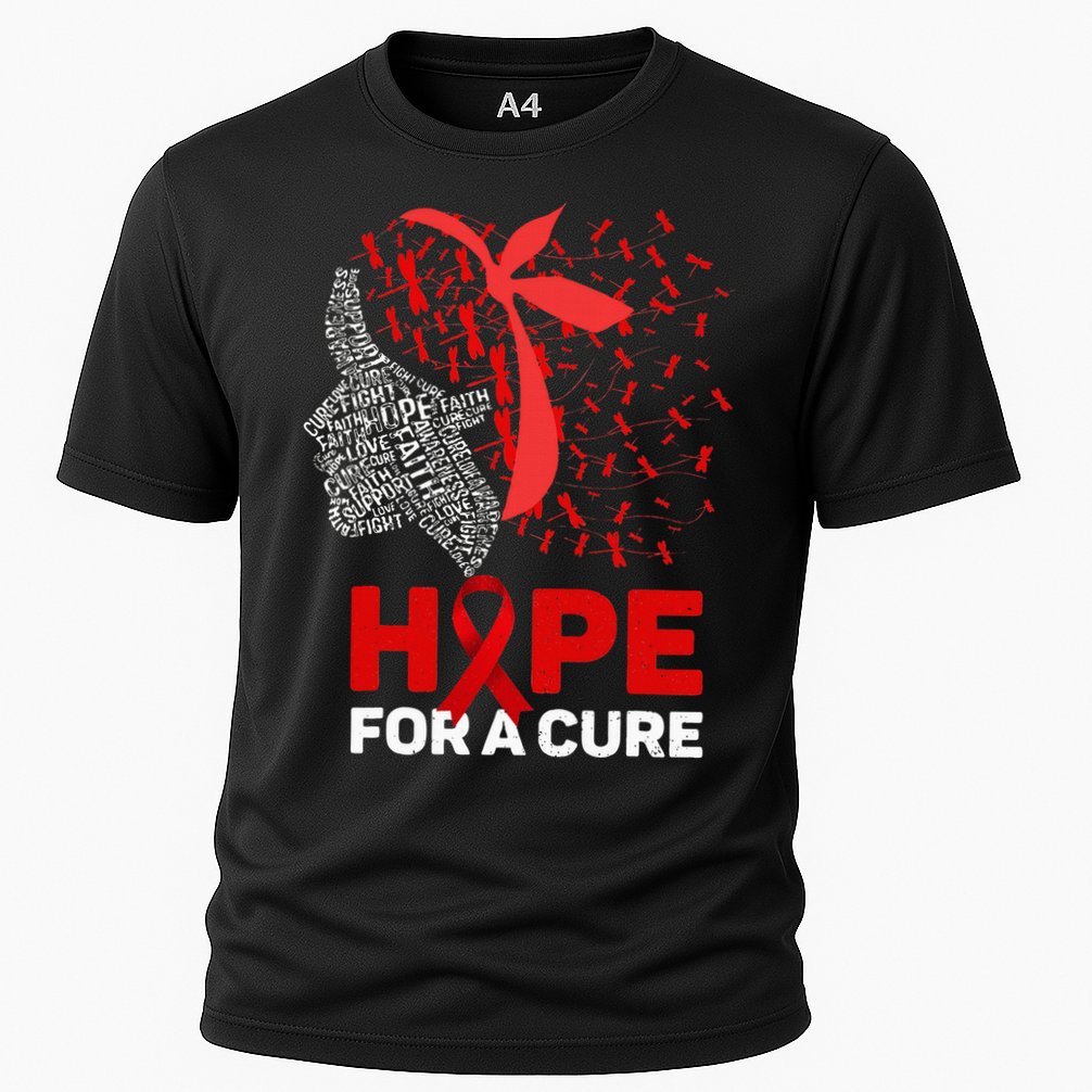 Hope For A Cure Red Ribbon National HIV Awareness Month Cooling Performance Crew T-Shirt