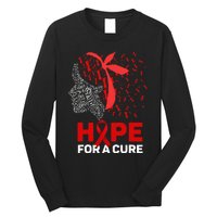 Hope For A Cure Red Ribbon National HIV Awareness Month Long Sleeve Shirt