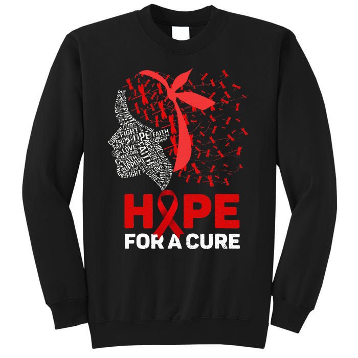 Hope For A Cure Red Ribbon National HIV Awareness Month Sweatshirt