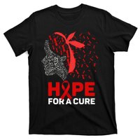 Hope For A Cure Red Ribbon National HIV Awareness Month T-Shirt