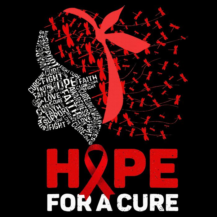 Hope For A Cure Red Ribbon National HIV Awareness Month Button