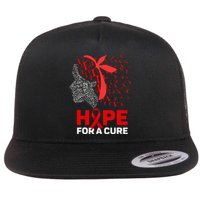 Hope For A Cure Red Ribbon National HIV Awareness Month Flat Bill Trucker Hat