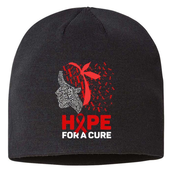 Hope For A Cure Red Ribbon National HIV Awareness Month Sustainable Beanie