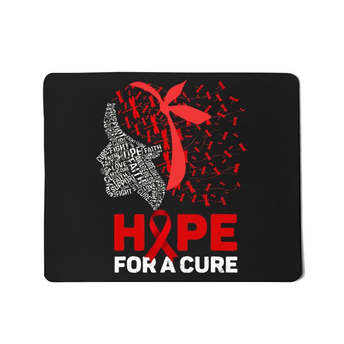 Hope For A Cure Red Ribbon National HIV Awareness Month Mousepad