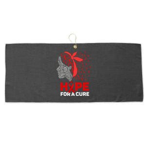 Hope For A Cure Red Ribbon National HIV Awareness Month Large Microfiber Waffle Golf Towel