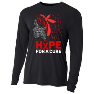 Hope For A Cure Red Ribbon National HIV Awareness Month Cooling Performance Long Sleeve Crew