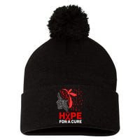 Hope For A Cure Red Ribbon National HIV Awareness Month Pom Pom 12in Knit Beanie