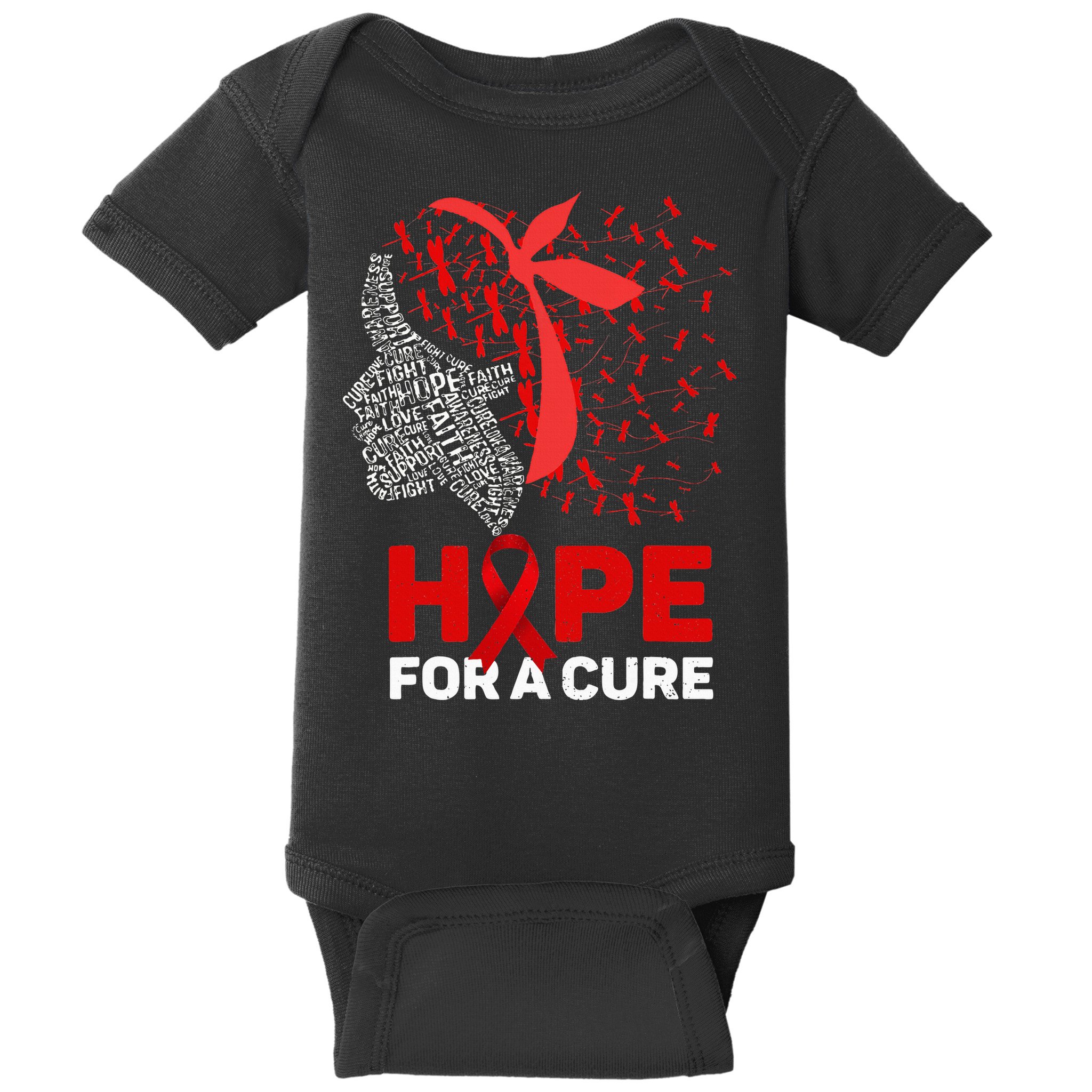 Hope For A Cure Red Ribbon National HIV Awareness Month Baby Bodysuit