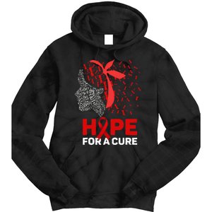 Hope For A Cure Red Ribbon National HIV Awareness Month Tie Dye Hoodie