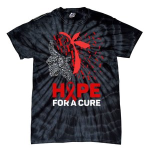 Hope For A Cure Red Ribbon National HIV Awareness Month Tie-Dye T-Shirt