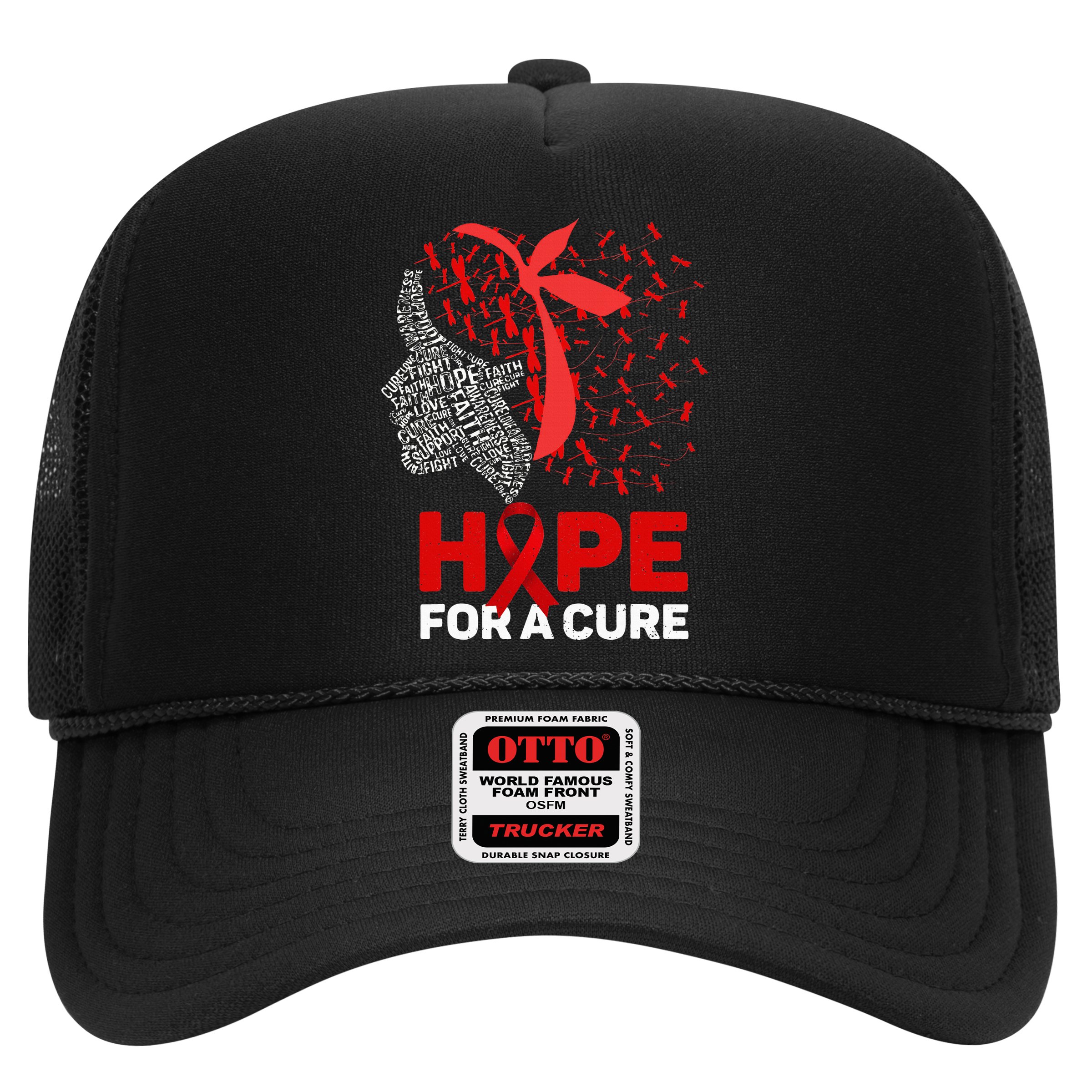 Hope For A Cure Red Ribbon National HIV Awareness Month Hat