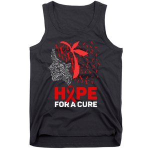 Hope For A Cure Red Ribbon National HIV Awareness Month Tank Top