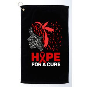 Hope For A Cure Red Ribbon National HIV Awareness Month Platinum Collection Golf Towel