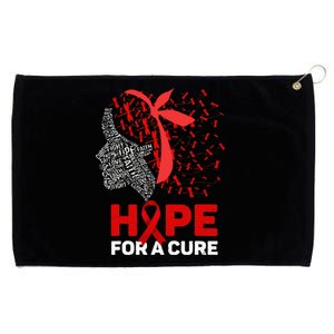 Hope For A Cure Red Ribbon National HIV Awareness Month Grommeted Golf Towel