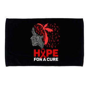 Hope For A Cure Red Ribbon National HIV Awareness Month Microfiber Hand Towel