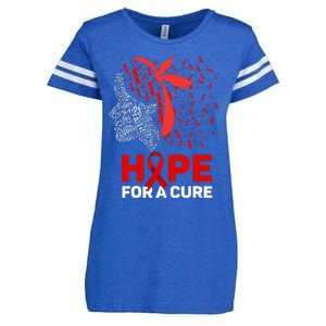 Hope For A Cure Red Ribbon National HIV Awareness Month Enza Ladies Jersey Football T-Shirt