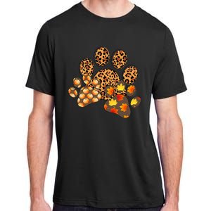 Hello Fall Autumn Leaf Pumpkin Dog Paw Print Puppy Owner Adult ChromaSoft Performance T-Shirt