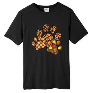 Hello Fall Autumn Leaf Pumpkin Dog Paw Print Puppy Owner Tall Fusion ChromaSoft Performance T-Shirt