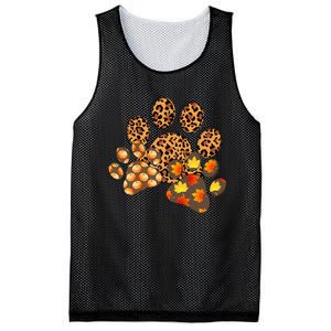 Hello Fall Autumn Leaf Pumpkin Dog Paw Print Puppy Owner Mesh Reversible Basketball Jersey Tank